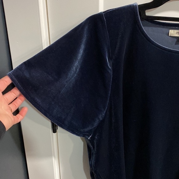 MADEWELL Blue Velvet Top EUC - Picture 5 of 11